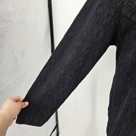 Focus Casual Life Textured Blazer Jacket Black Women’s Size S Lagenlook Career - Picture 5 of 11